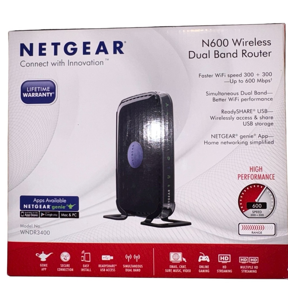 NETGEAR N600 Wireless Dual Band Router Model: WNDR3400